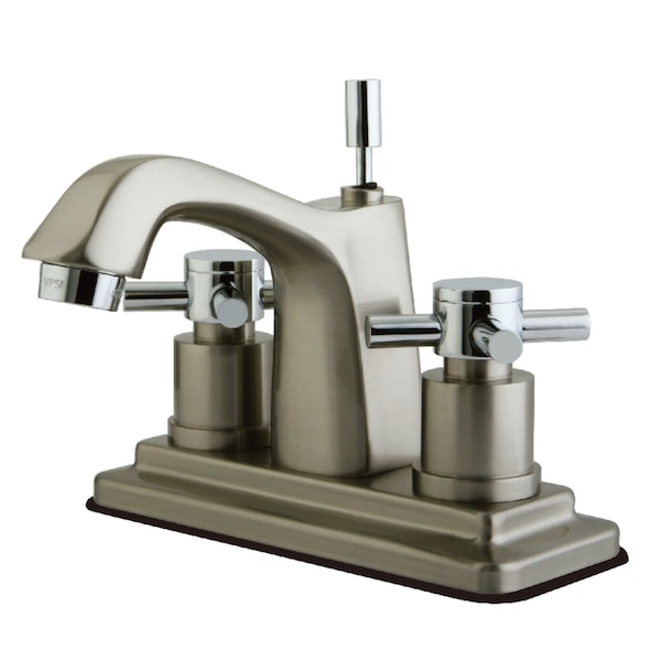 KS8647DX 4" Centerset Bathroom Faucet, Brushed Nickel/Polished Chrome